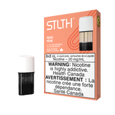A Sweet, Juicy and Ripe Peach Bursting with Flavour. Specifically crafted range of flavors, designed specifically for STLTHAvailable in 0%, 2%, BOLD 35 and BOLD 50The nicotine blend is proprietary, purposely made to be extra smooth to accommodate adult smokers who are looking to switch from traditional tobacco. ______Each pack contains 3 pod cartridges2.0 mL of E-liquid per cartridge